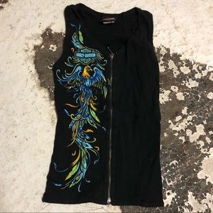Harley Davidson Zip up Tank Top